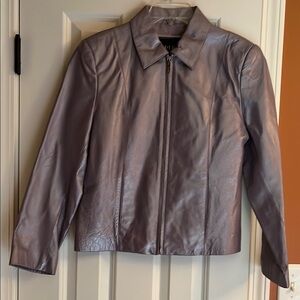 Elegant Purple Leather Jacket